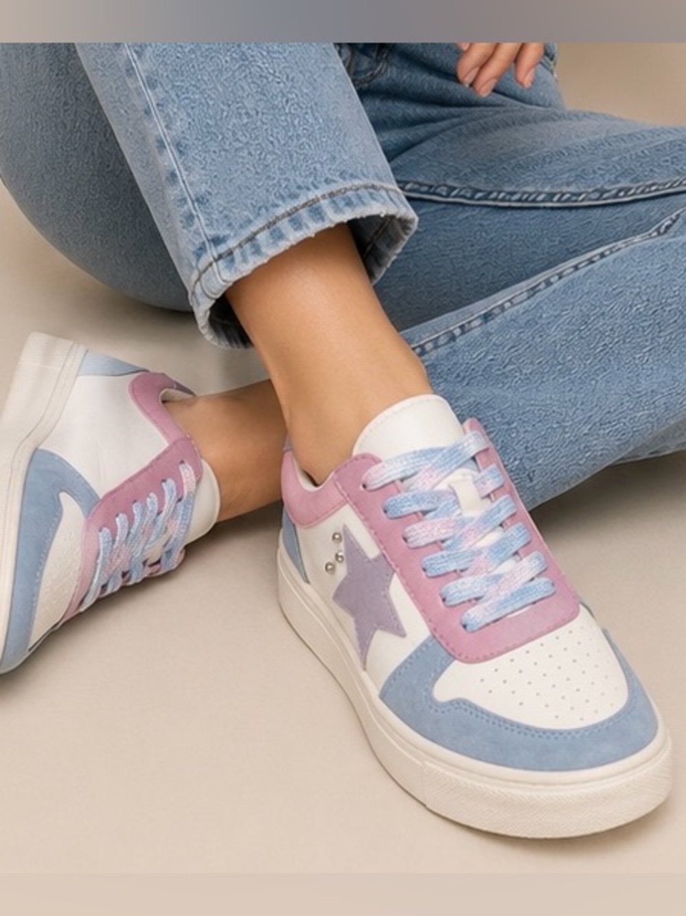 HeyGirl Corkys Constellation Star Sneakers Pastel Size 6 NWT incudes box